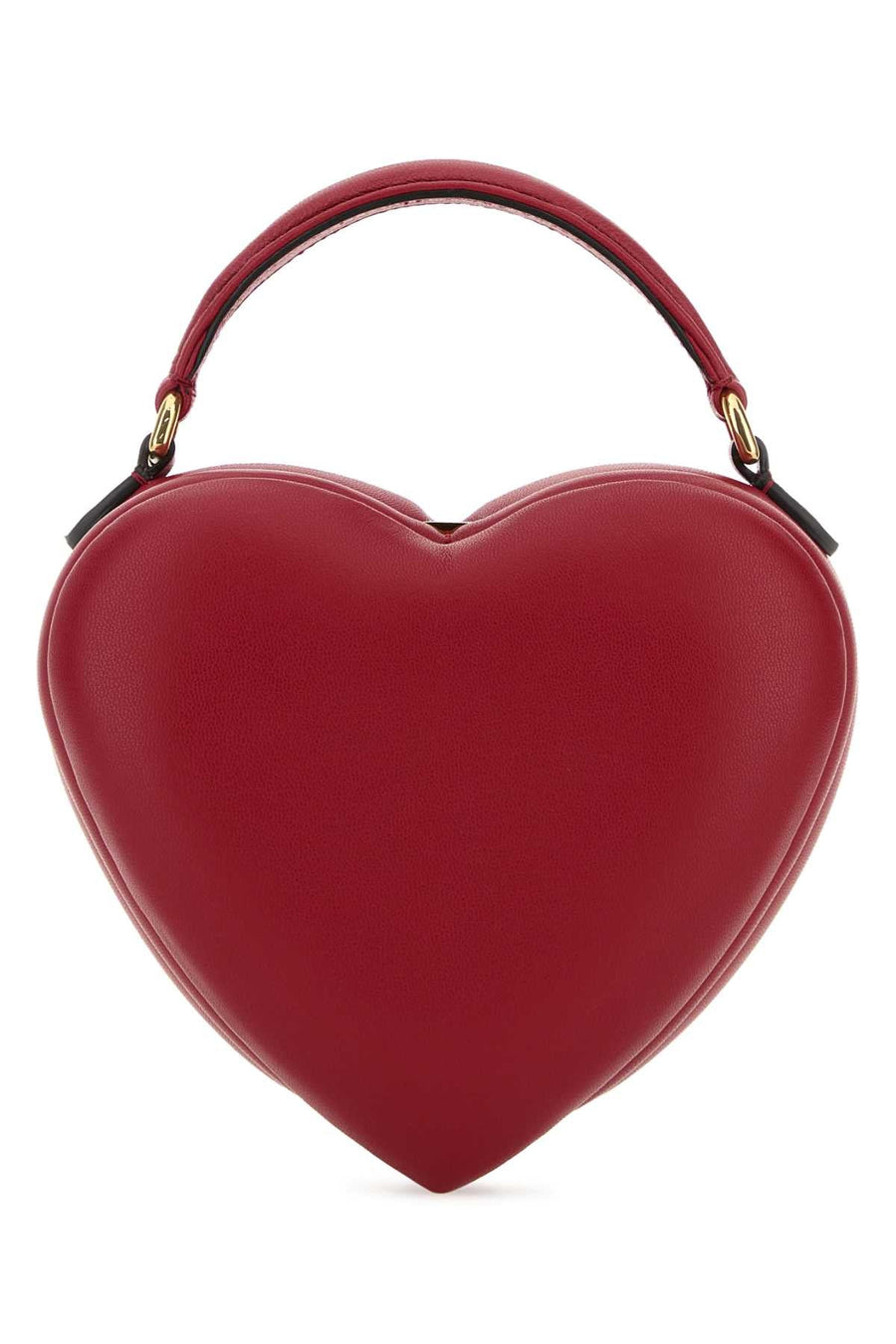 Moschino Nappa Leather Heart Top Handle Bag — Red