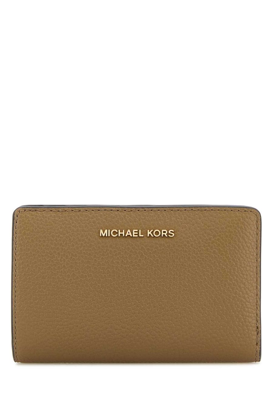 Michael By Kors Pebble Leather Wallet — Beige
