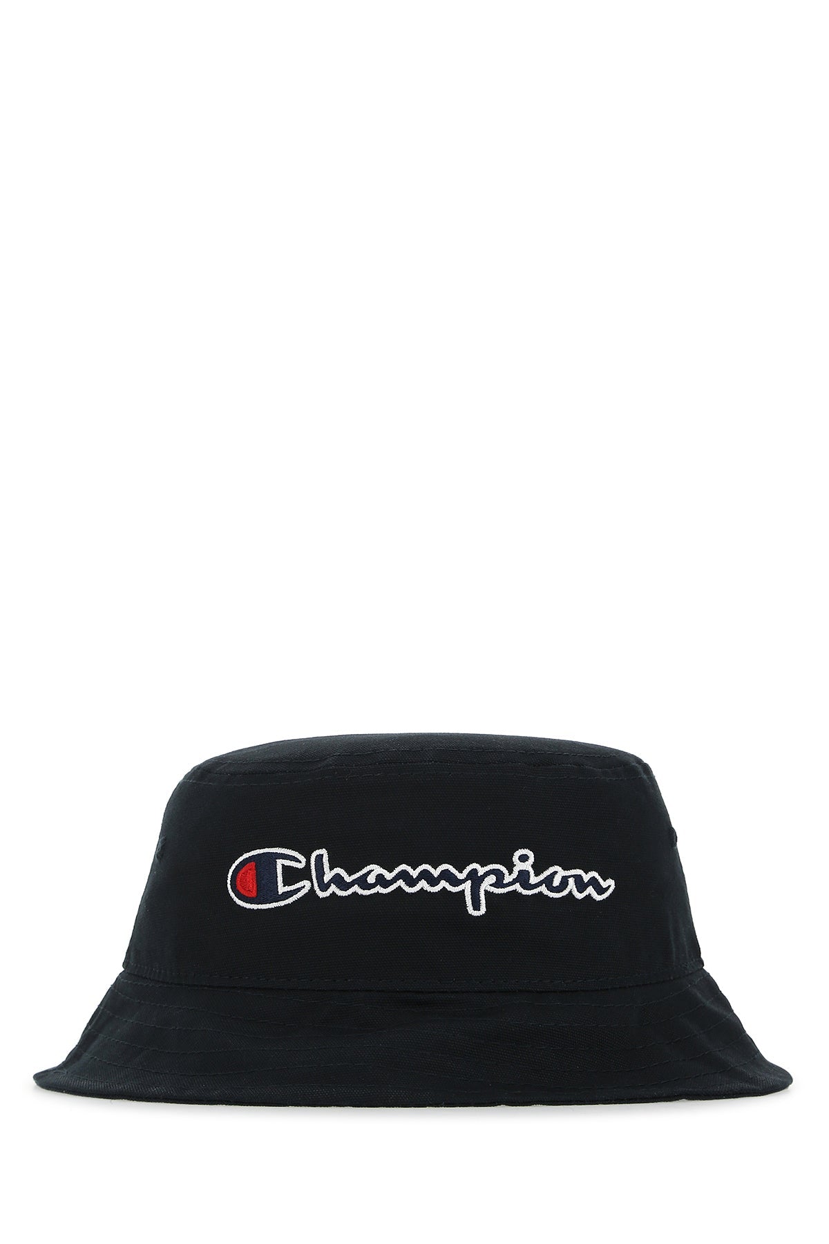 Champion Logo-Embroidered Cotton Bucket Hat — Black Exterior