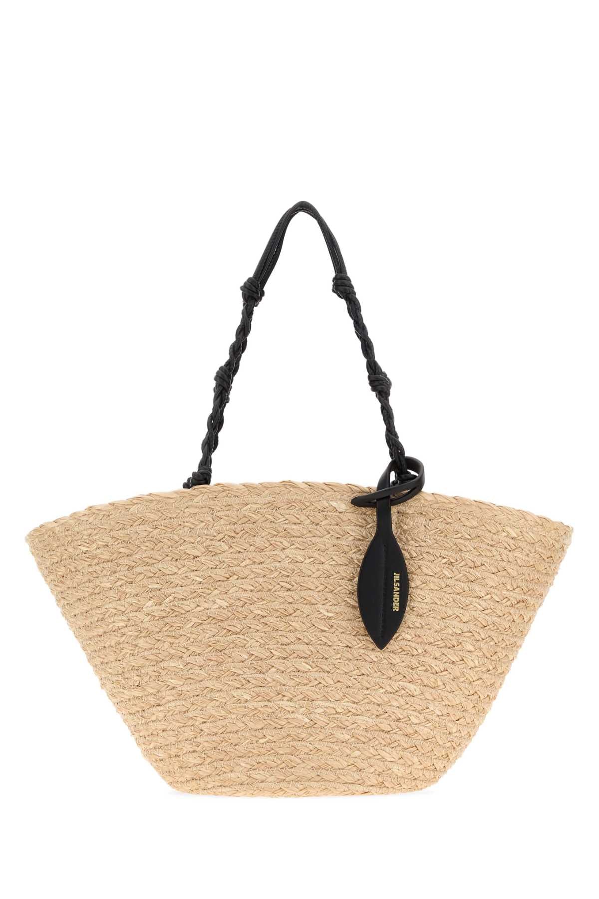 Jil Sander Tangle Bucket Bag — Beige Exterior: Raffia