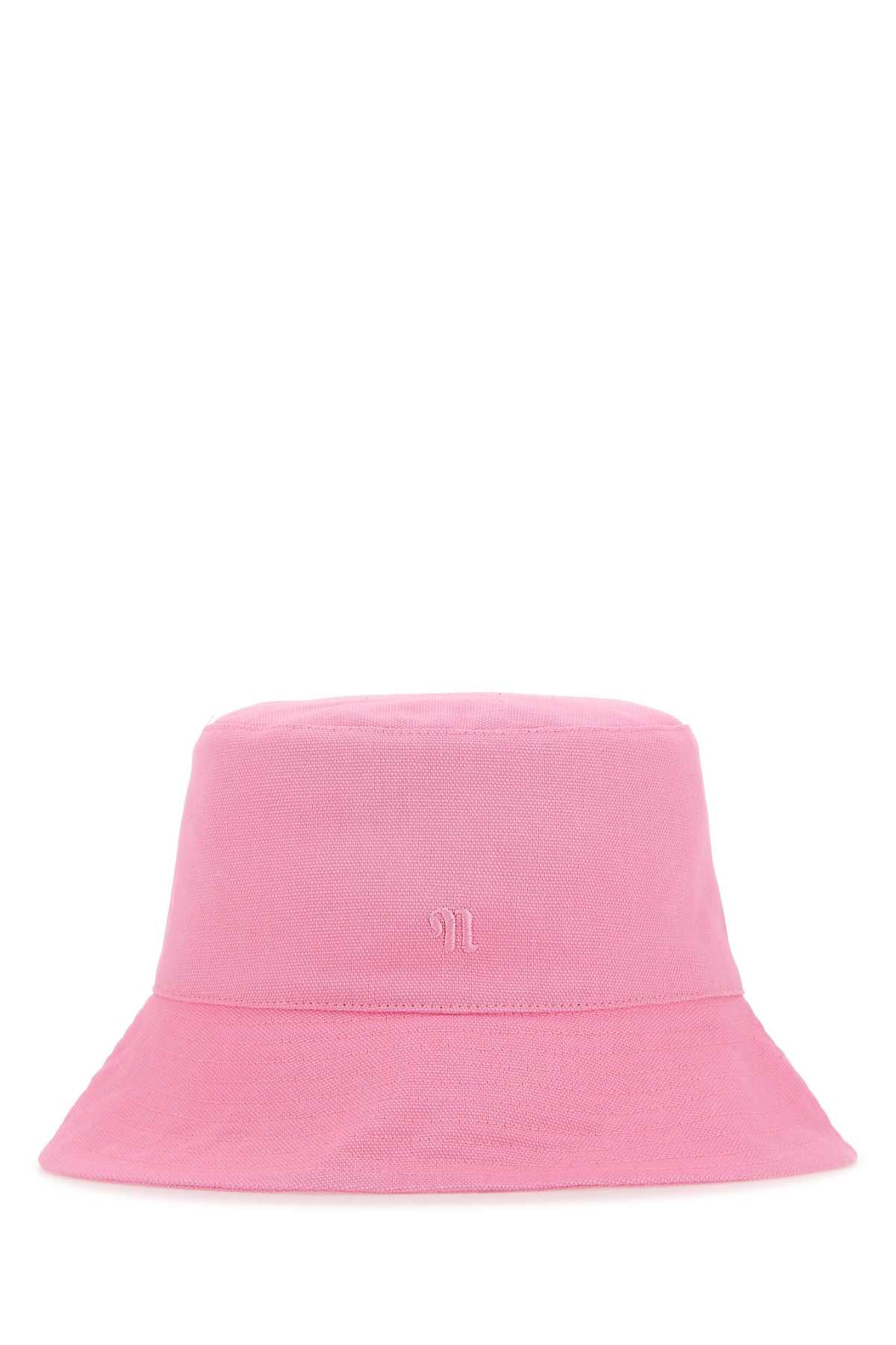 Nanushka Organic Cotton Bucket Hat — Pink Exterior