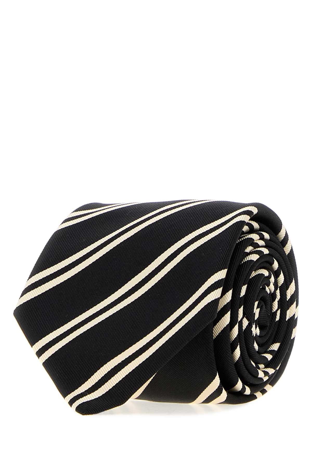 Saint Laurent Rayures Necktie — Black Exterior: Silk Lining: Neckties