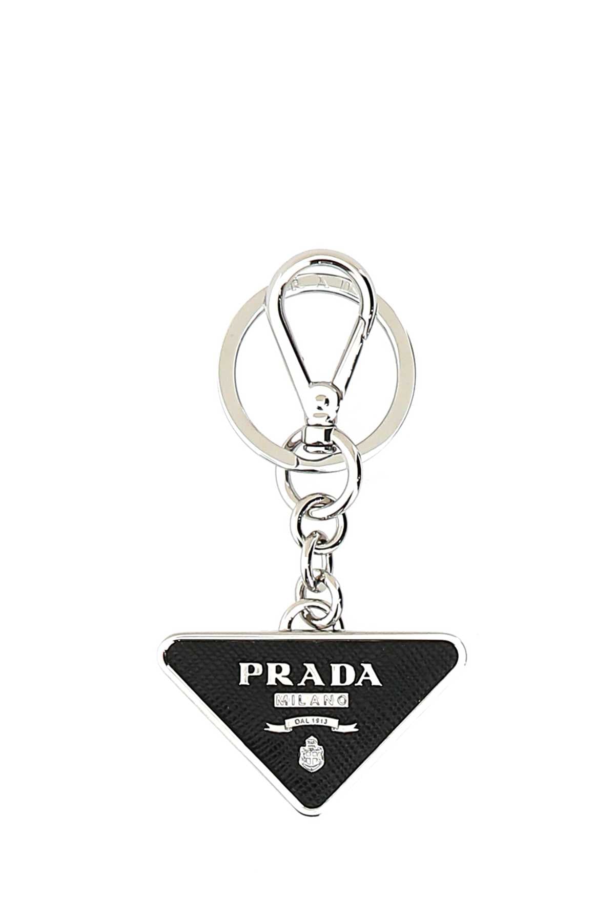 Prada Milano Key Case — Black Acciaio-vitello Keychains