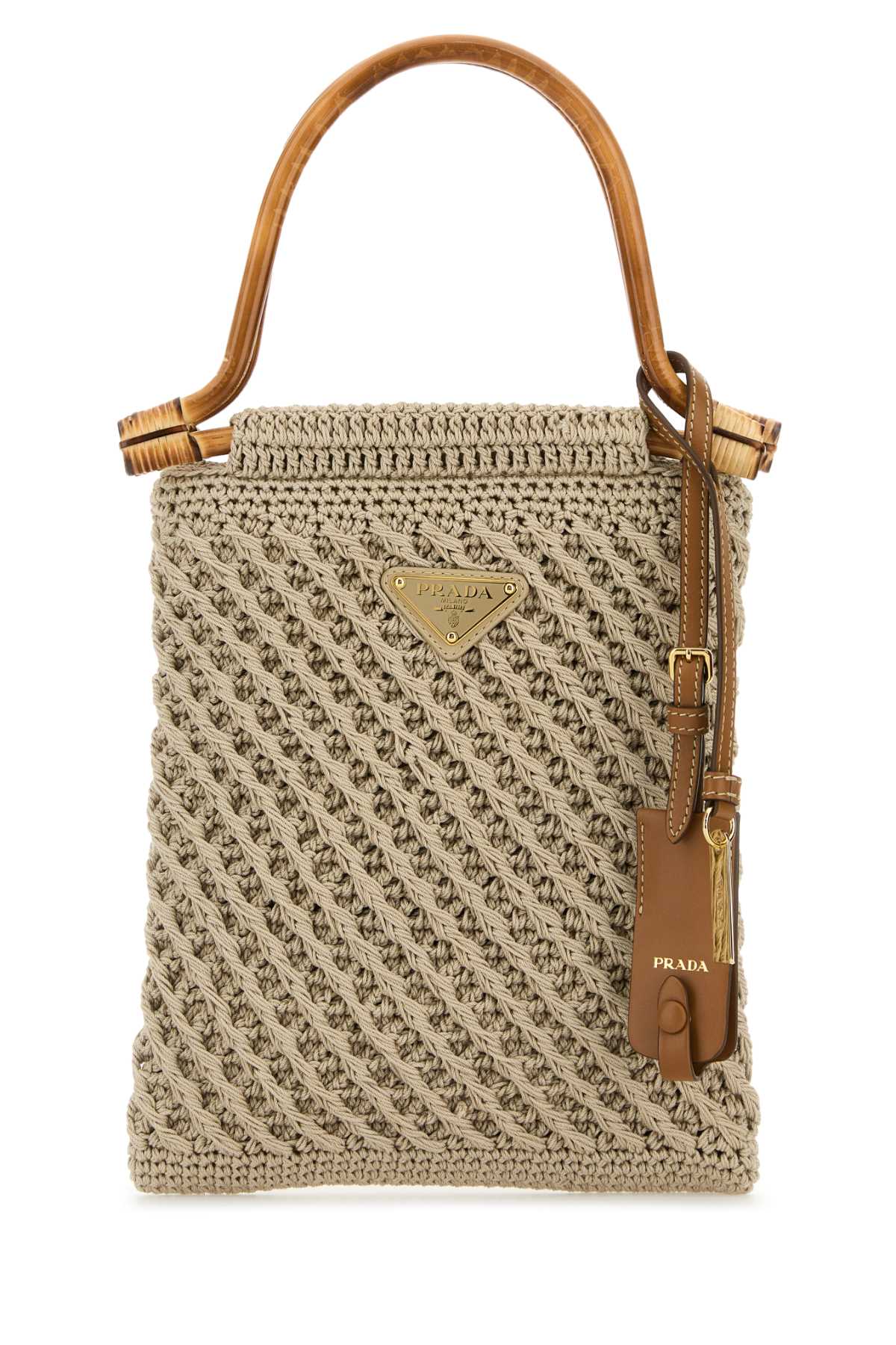 Prada Mano Top Handle Bag — Beige Co-calamusrotang