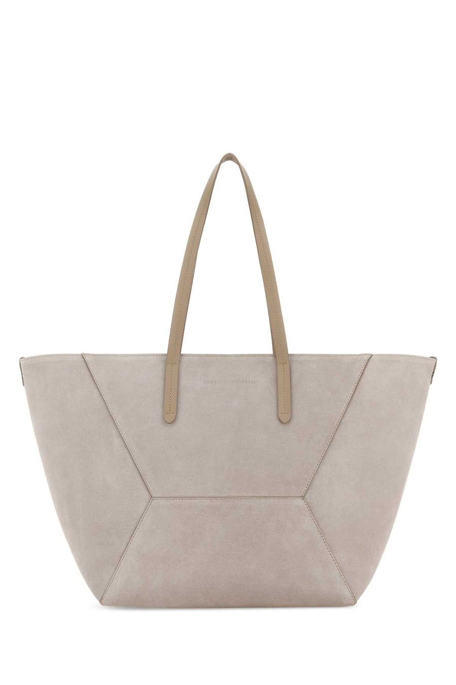 Brunello Cucinelli Suede Tote Bag — Beige