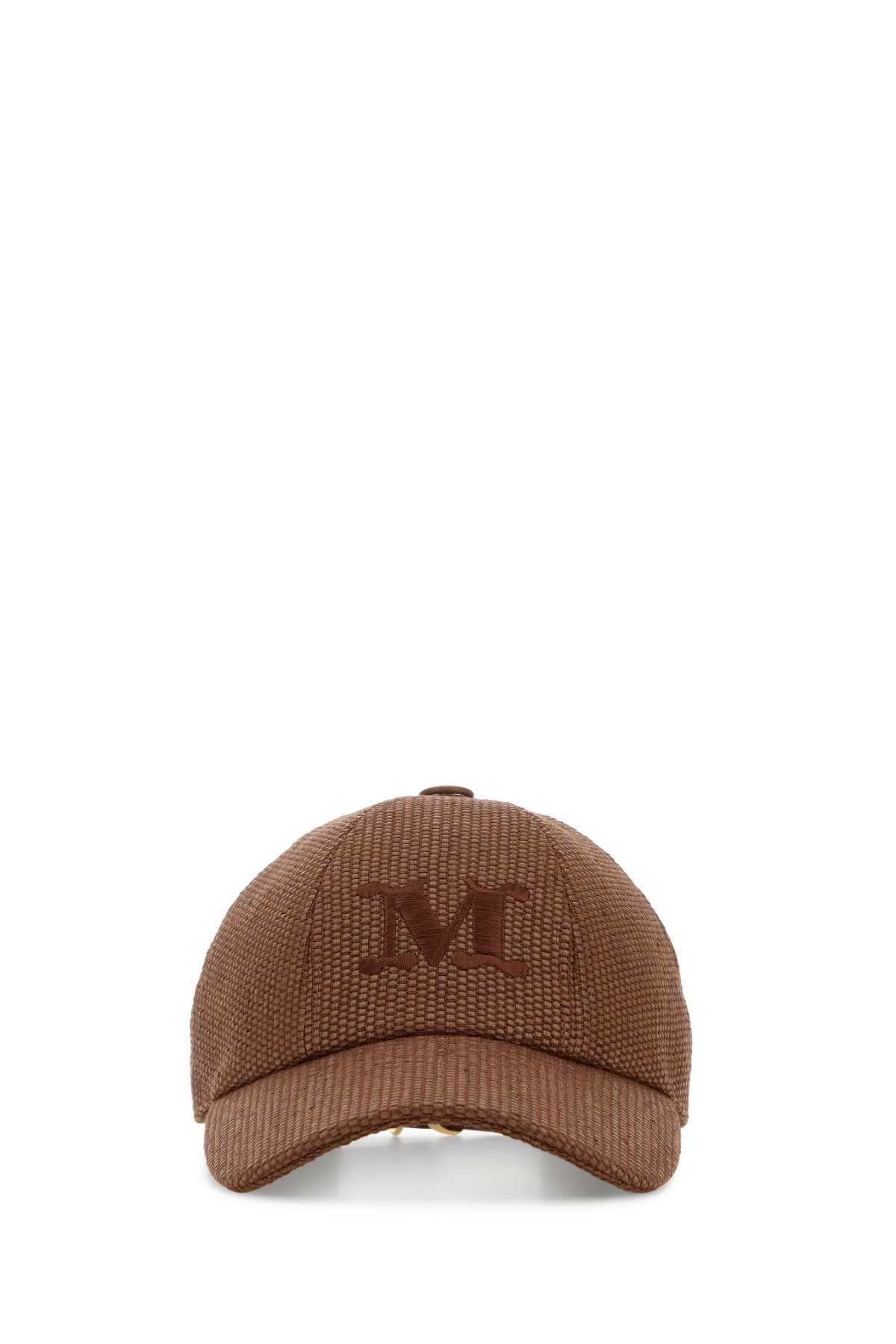 Max Mara Mxacircense Raffia Baseball Cap — Brown Caps