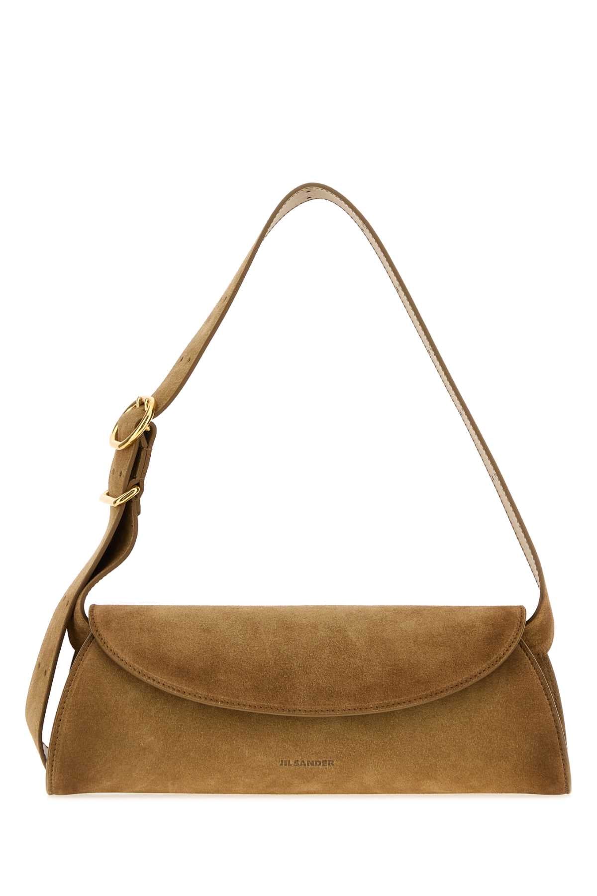 Jil Sander Suede Shoulder Bag — Brown