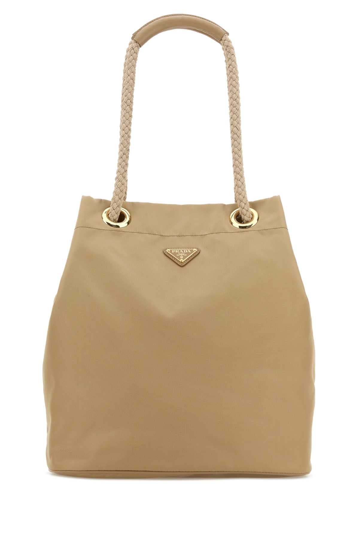 Prada Mariner Bucket Bag — Beige