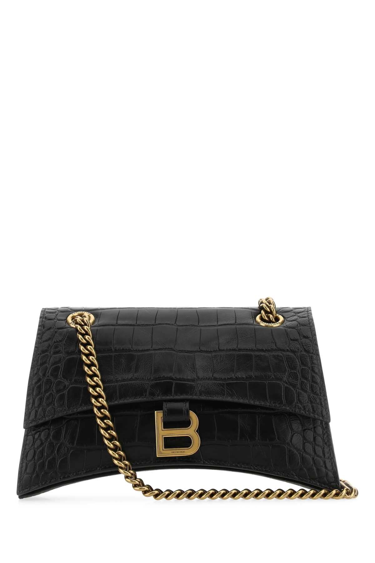 Balenciaga Crush S Shoulder Bag — Black T Domesticated Calf Le