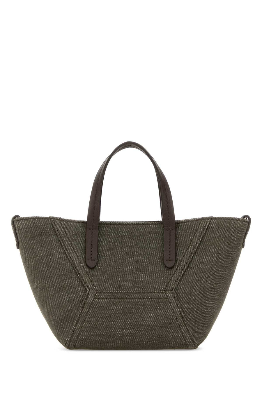 Brunello Cucinelli Fabric Tote-Proportioned Shoulder Bag — Green