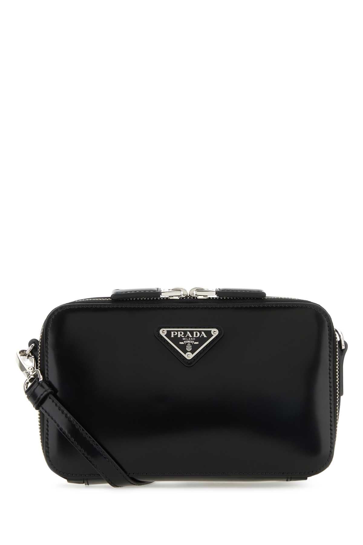 Prada Leather Crossbody Bag — Black