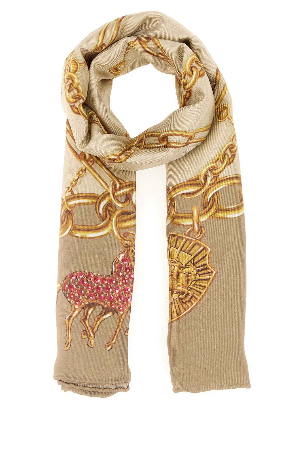 Burberry Check Scarf — Beige Exterior: Silk Scarfs