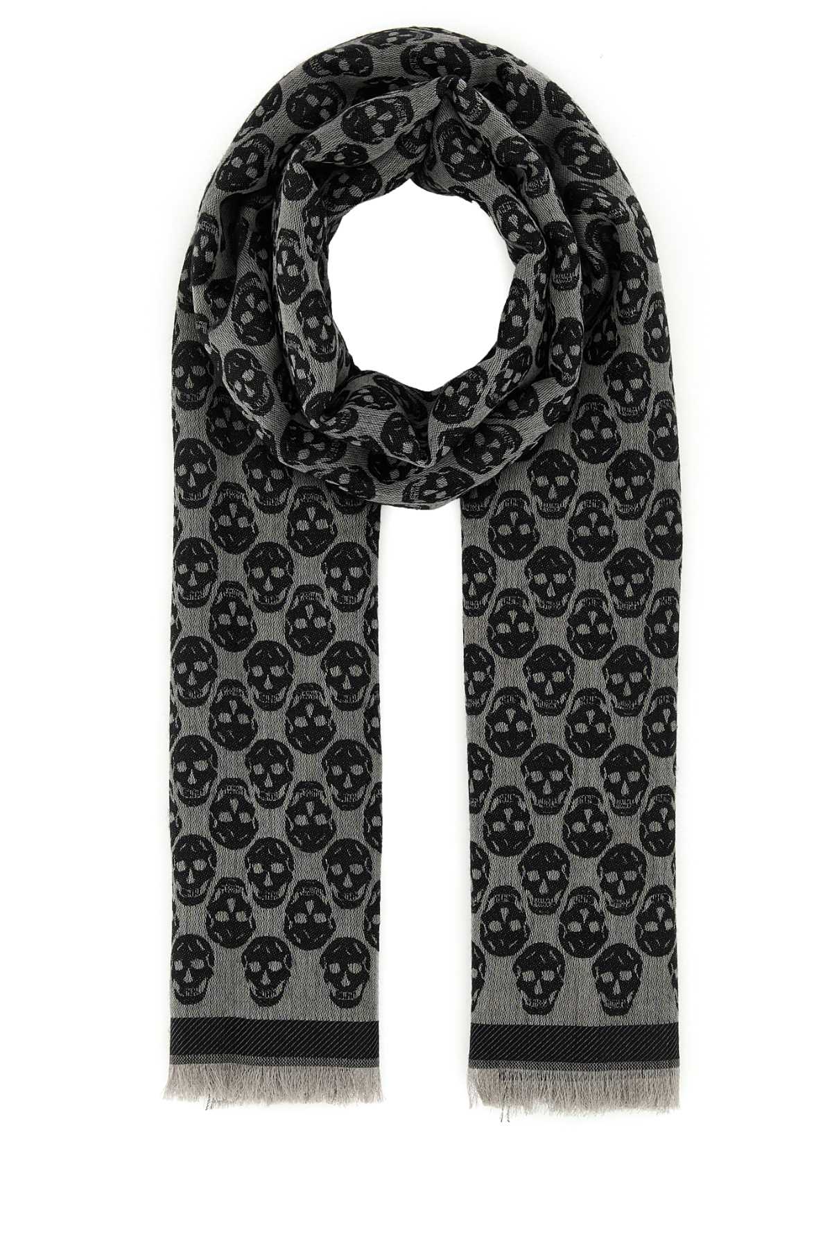 Alexander Mcqueen Skull Scarf — Gray Sc Monogram Scarfs