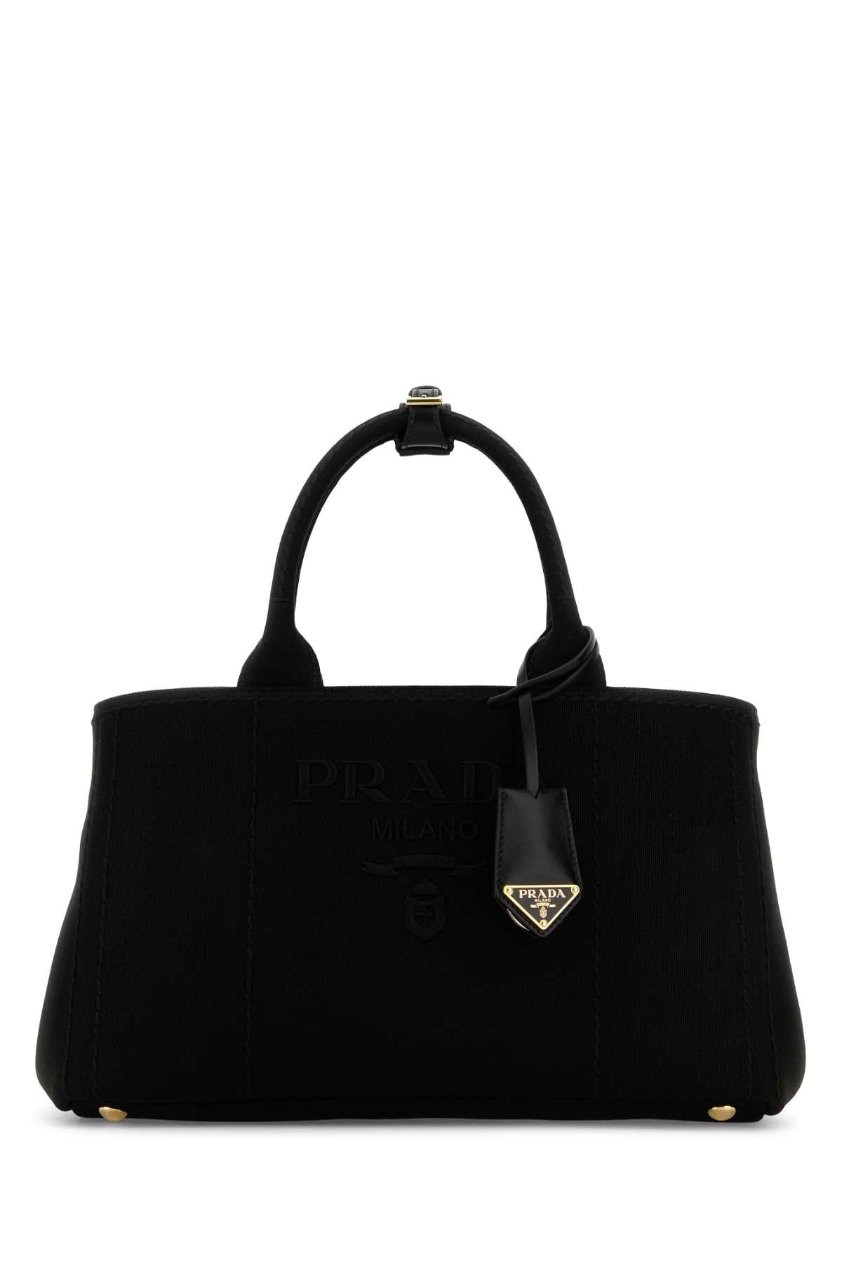 Prada Textured Canvas Tote Bag — Black