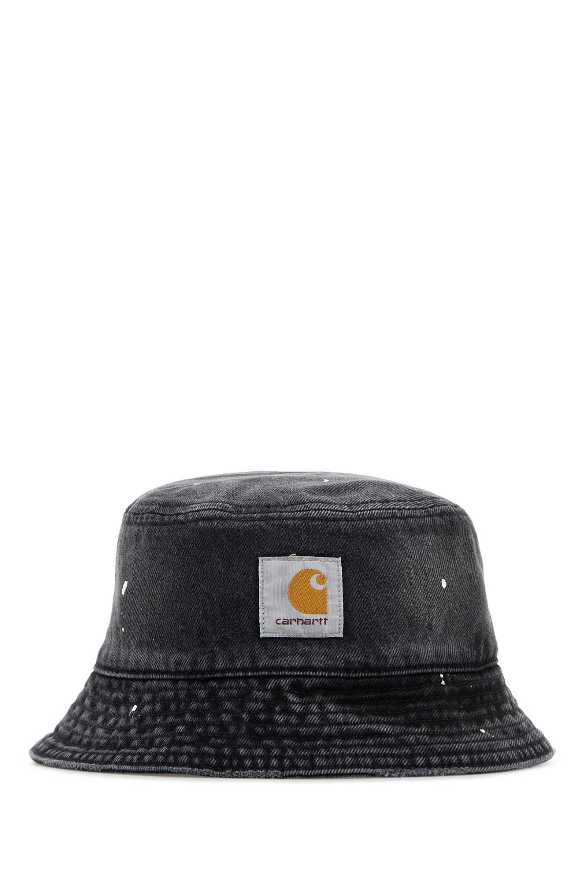 Carhartt Wip Belmar Distressed Denim Bucket Hat — Black Exterior: Cotton
