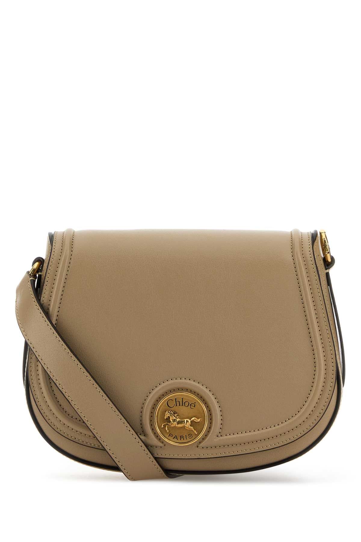Chloé Horse Medal Crossbody Bag — Beige