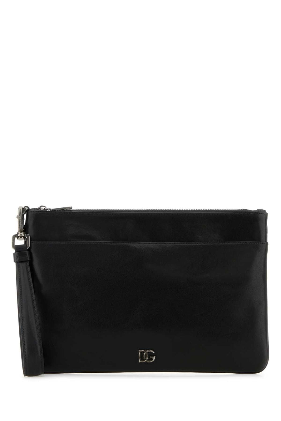 Dolce & Gabbana Vitello Leather Clutch — Black