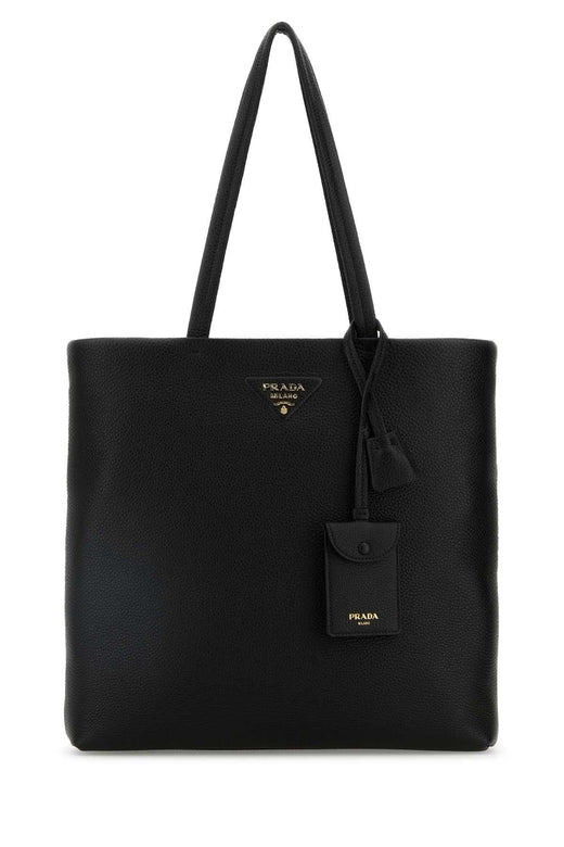 Prada Vitello Leather Tote Bag — Black