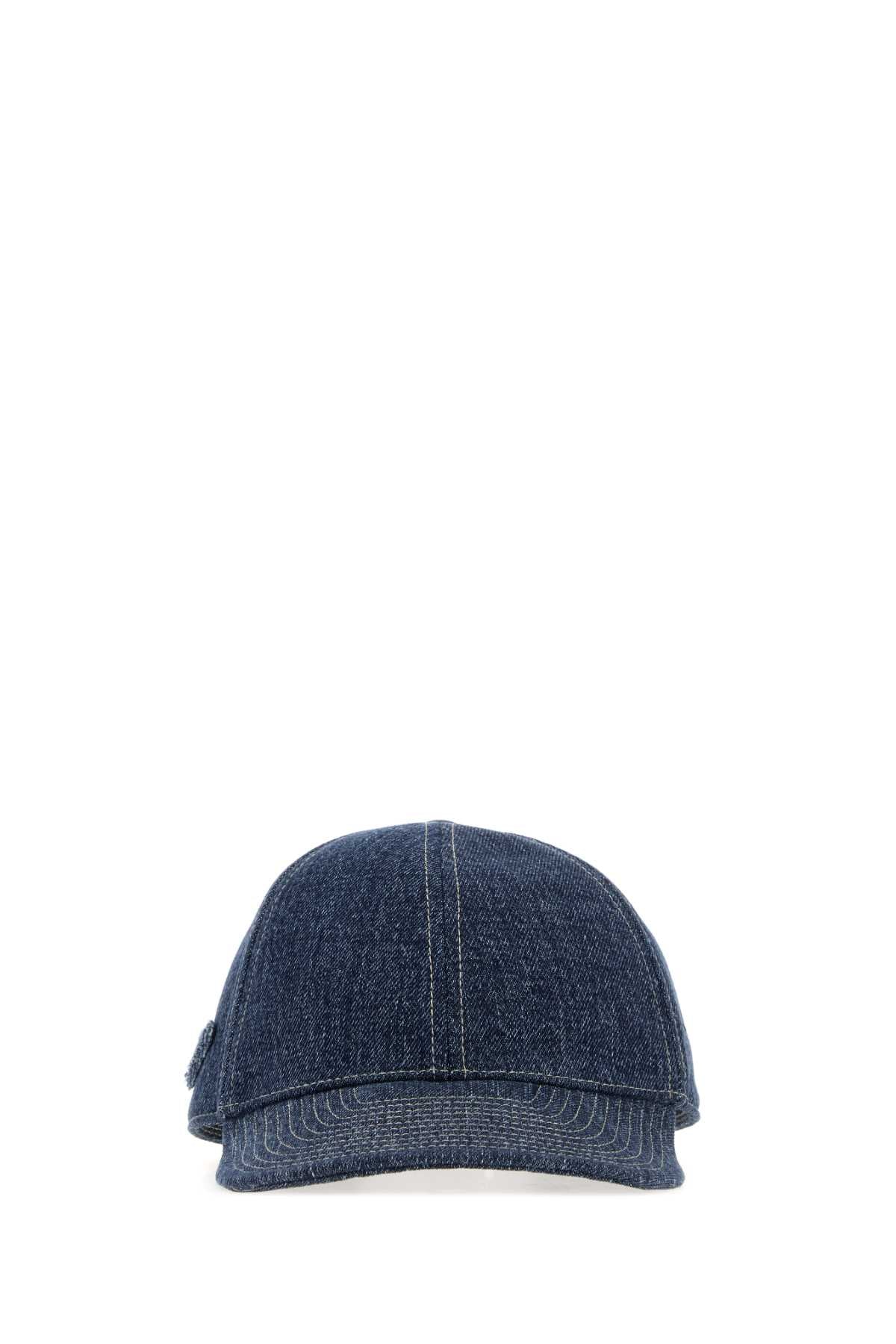 Prada Hat Denim Baseball Cap — Navy Exterior: Cotton Caps