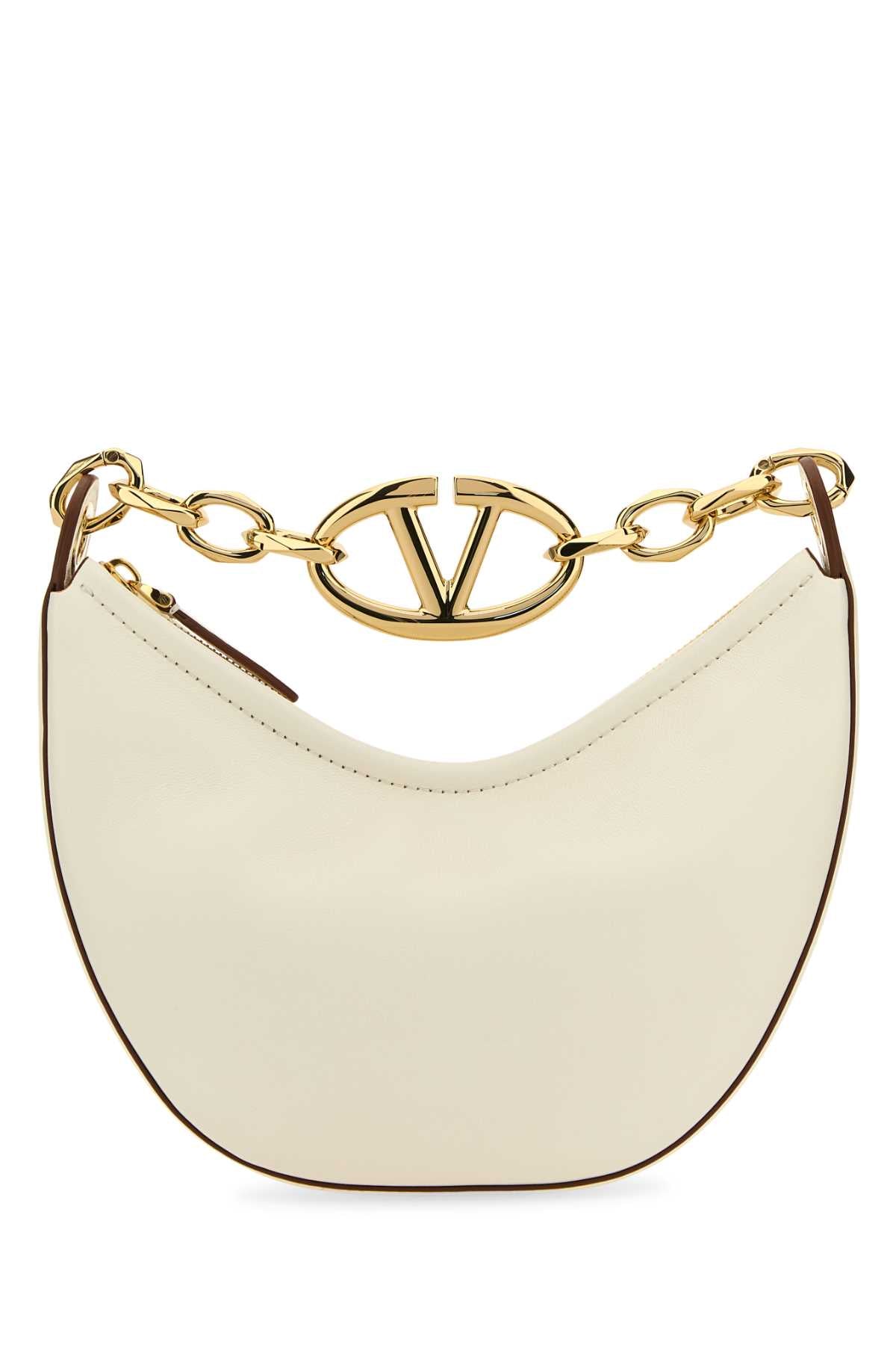Valentino Garavani Vlogo Moon Hobo Bag — Beige