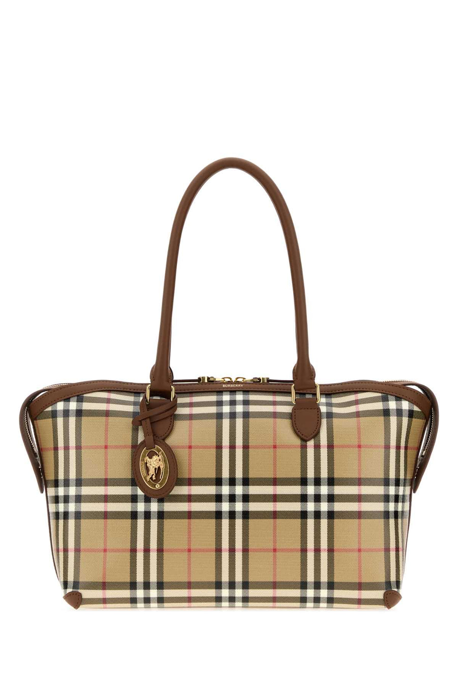 Burberry Vintage Nova Check Tote Bag — Beige