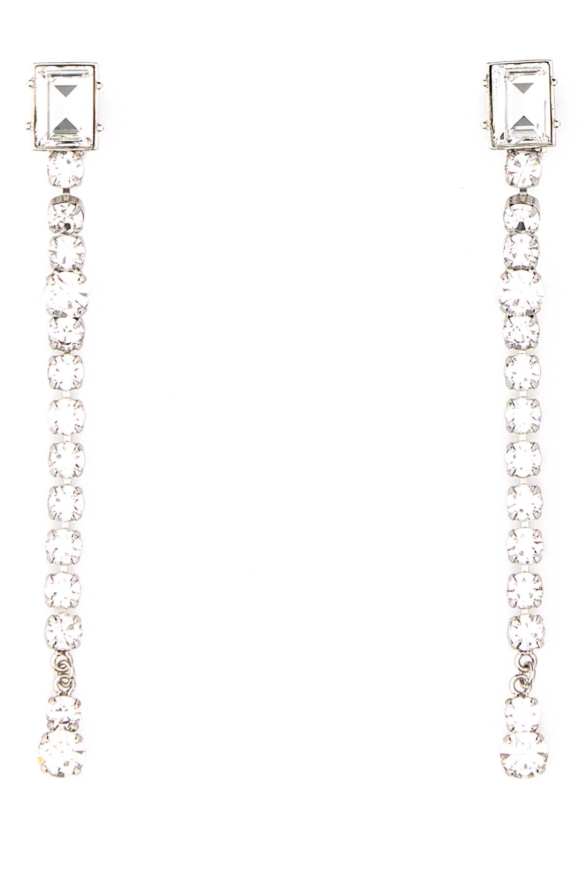 Alessandra Rich Crystal Earrings — Silver