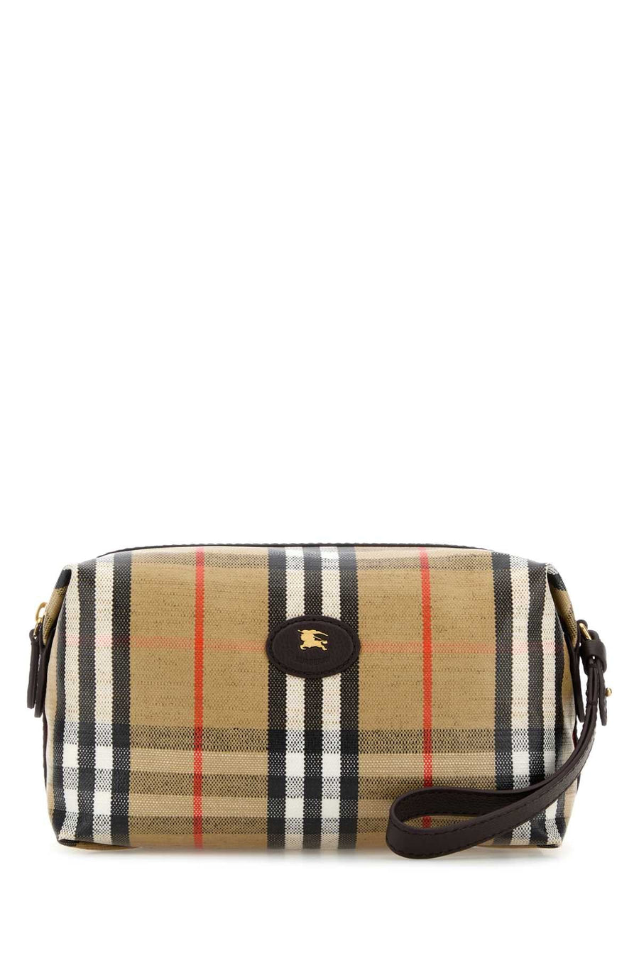 Burberry Highlands Travel Wallet — Beige Cotton Viscose Linen