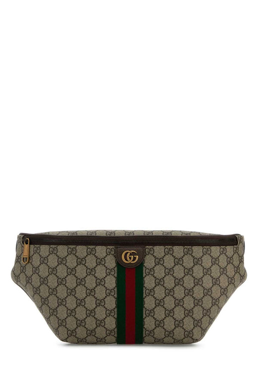 Gucci Gg Monogram Canvas Belt Bag — Beige T Polyurethane Polyamide