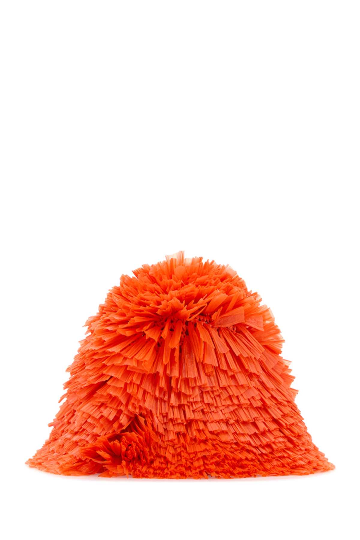 Prada Embellished Raffia Bucket Hat — Orange