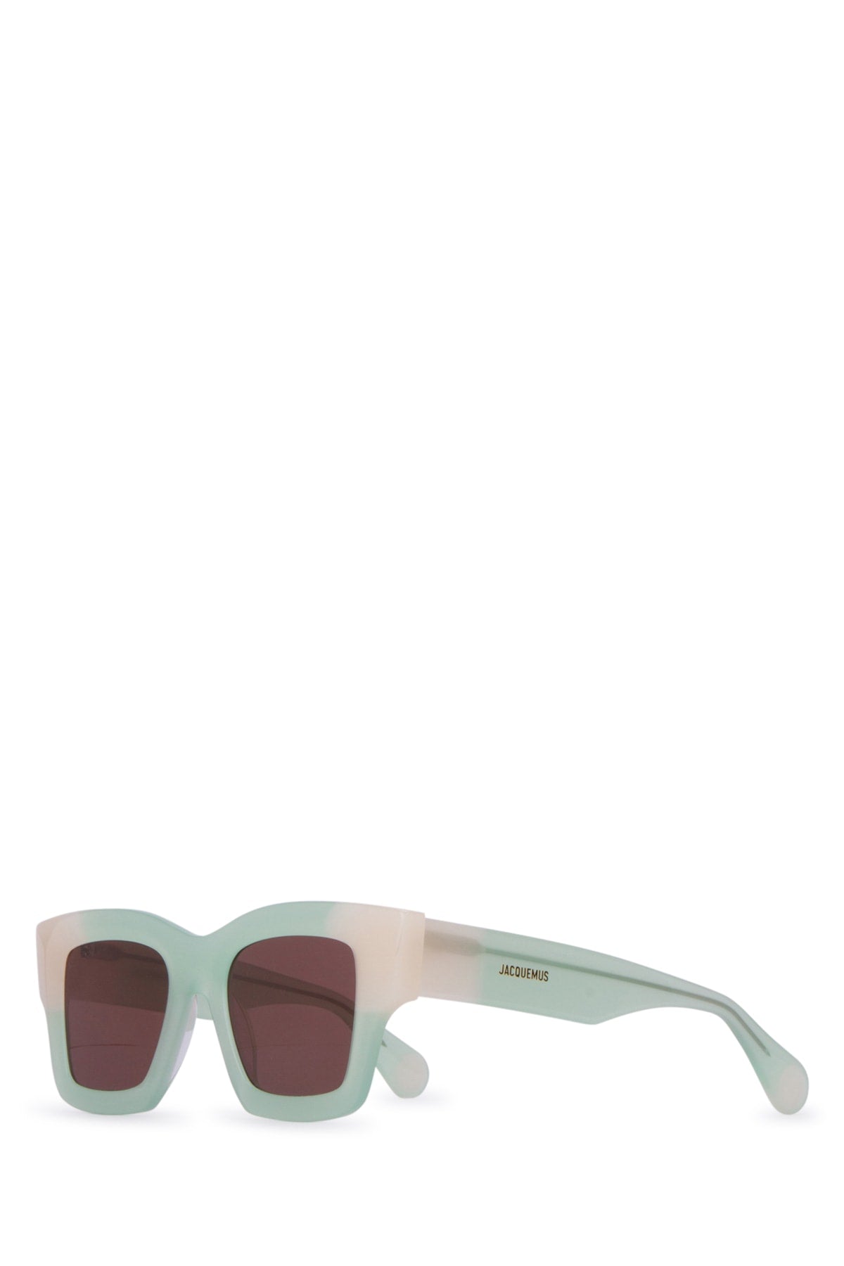 Jacquemus Chunky Acetate Square Sunglasses — Green Frame