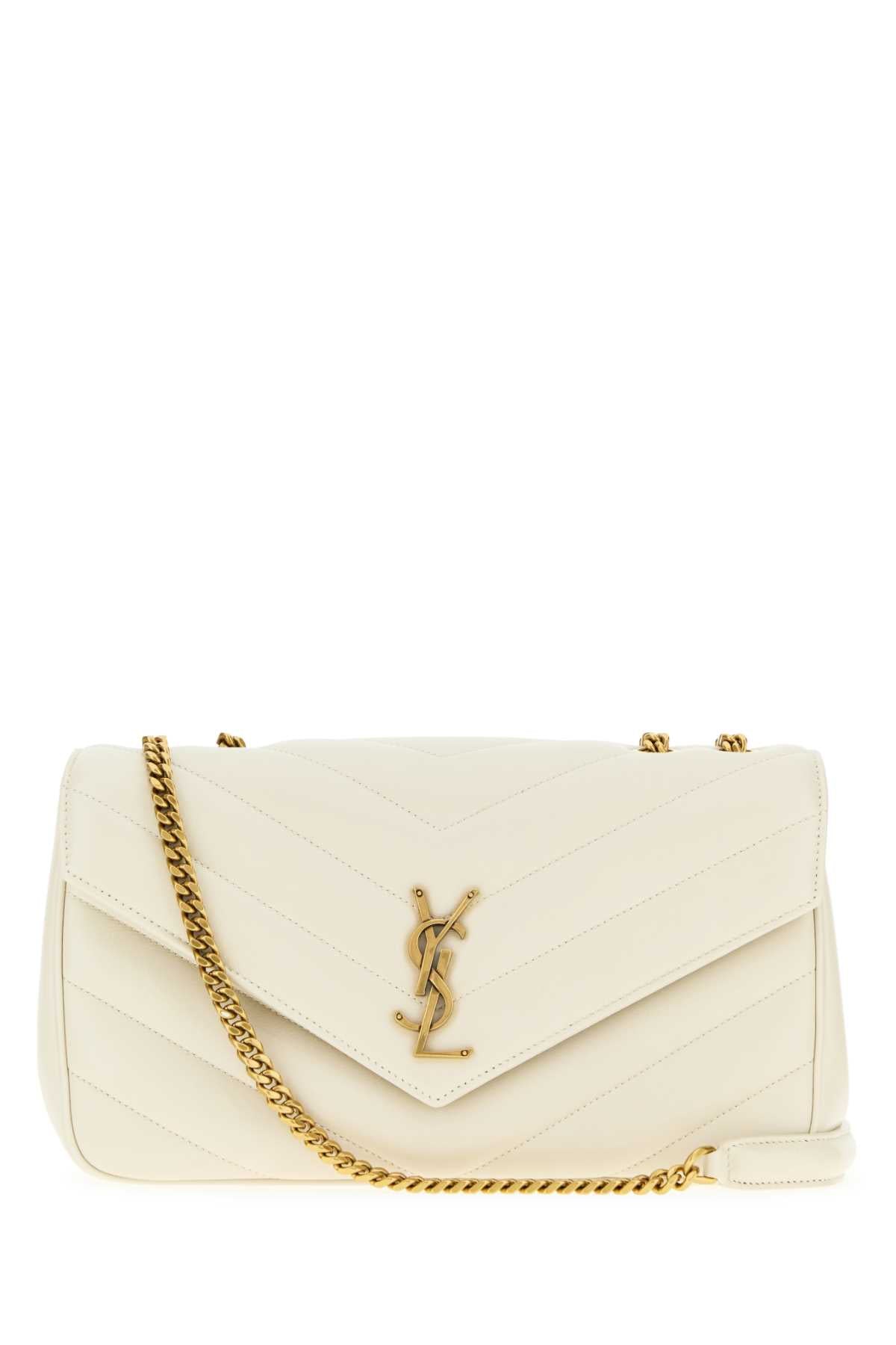 Saint Laurent Loulou Shoulder Bag — Beige