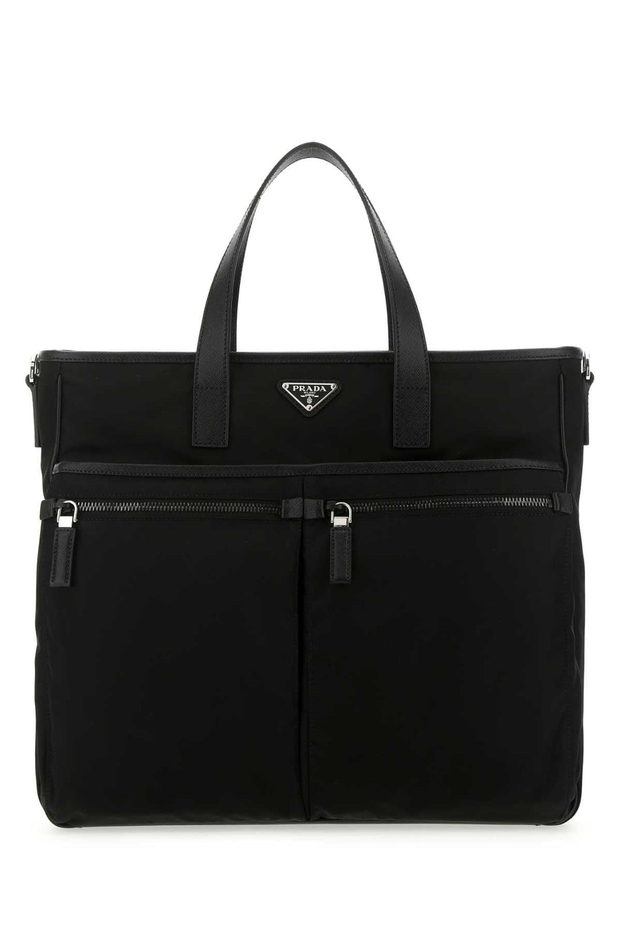 Prada Recycled Nylon And Leather Top Handle Bag — Black Poliammidericiclata-vitello