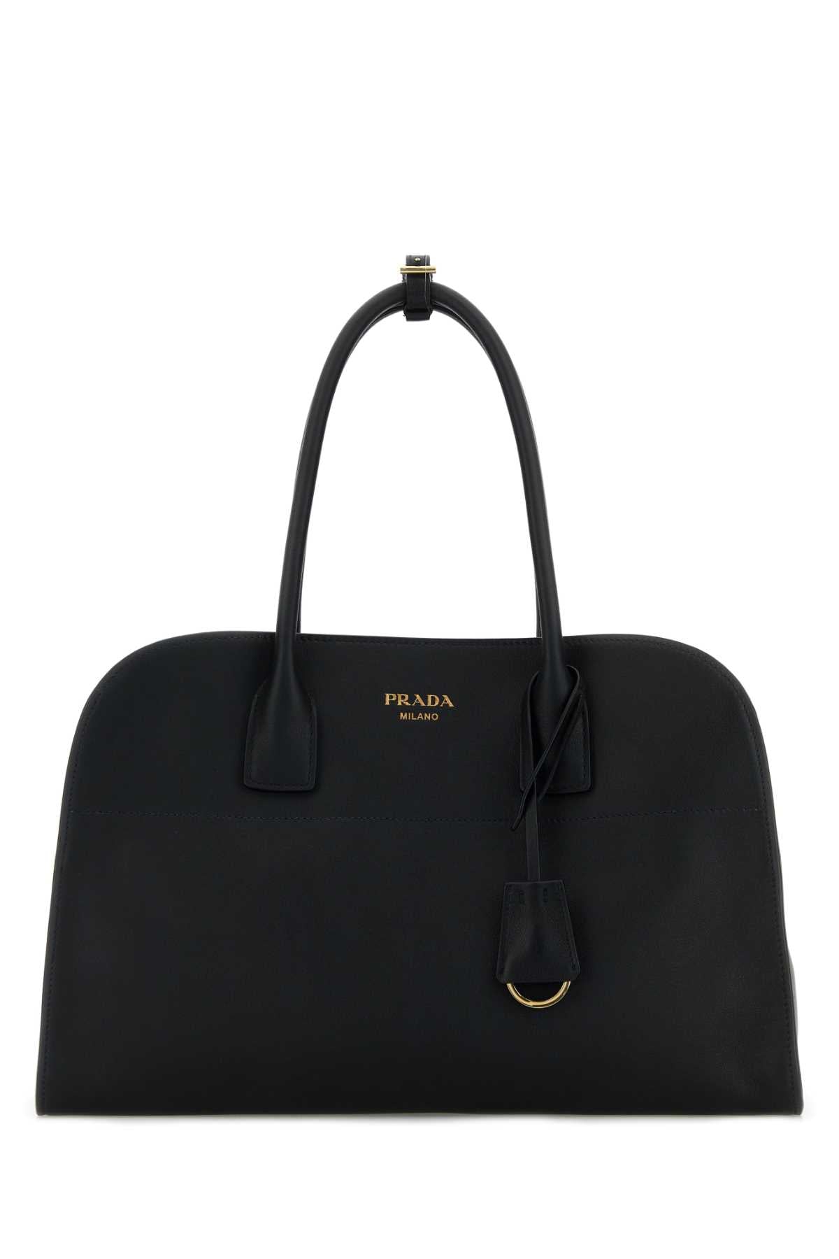 Prada Vitello Leather Shoulder Bag — Black