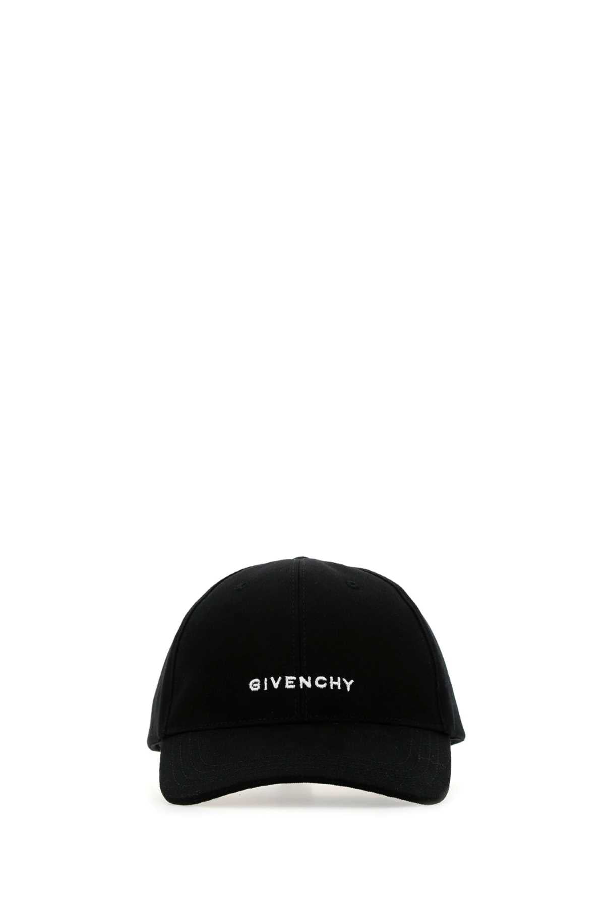 Givenchy Hat Logo-Embroidered Cotton Baseball Cap — Black 90 % 10 Acrylic Caps