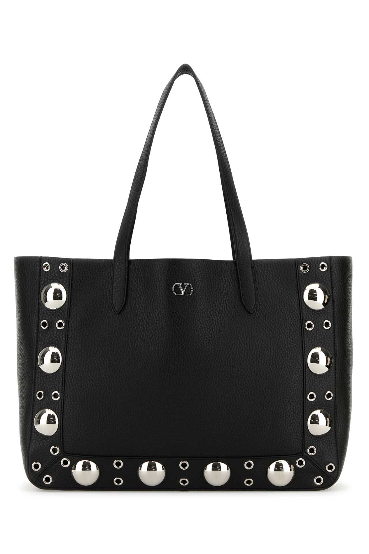 Valentino Garavani Nellcote Tote Bag — Black Calf Leather - Bos Taurus