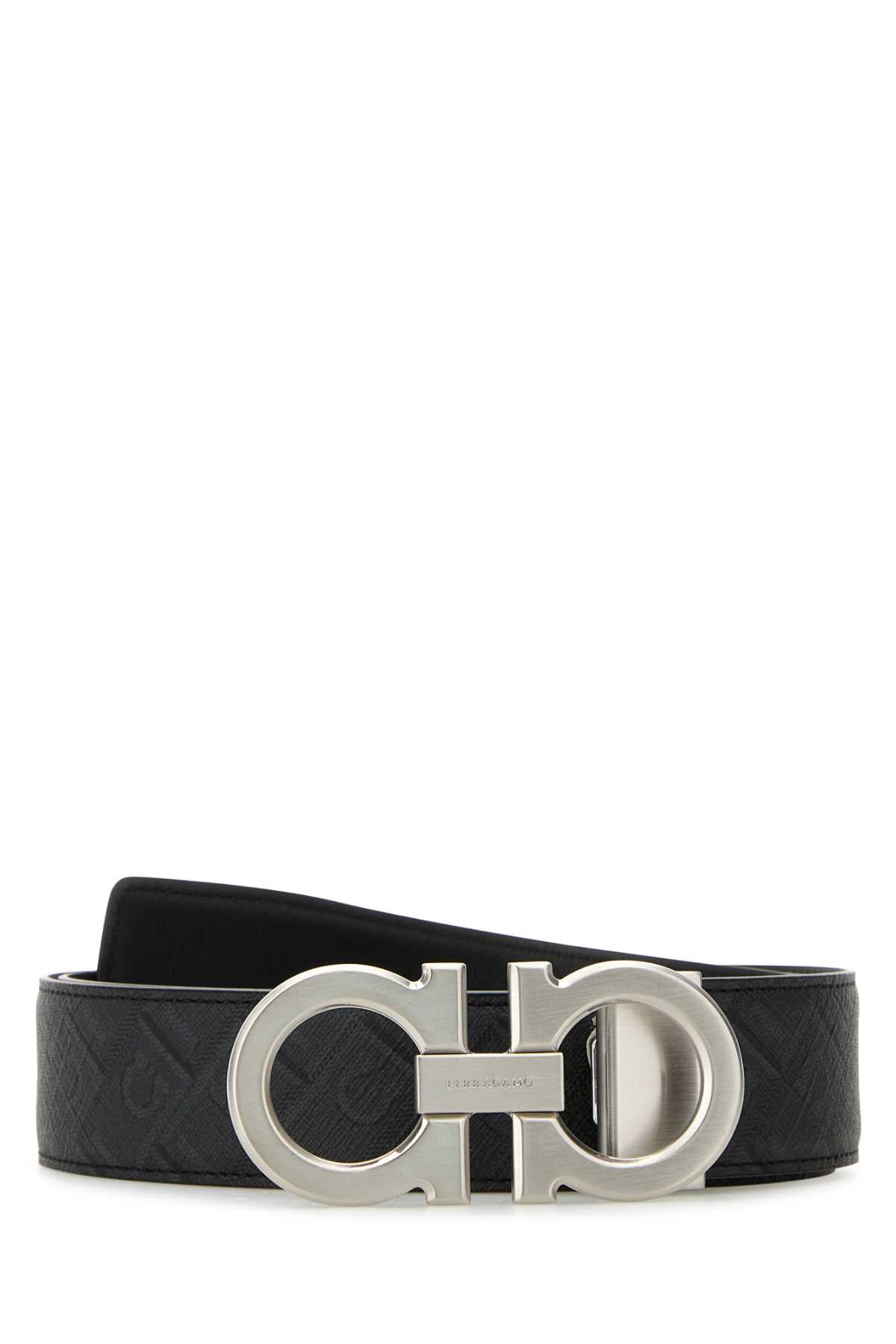 Ferragamo Double Adjus Belt — Black Leather