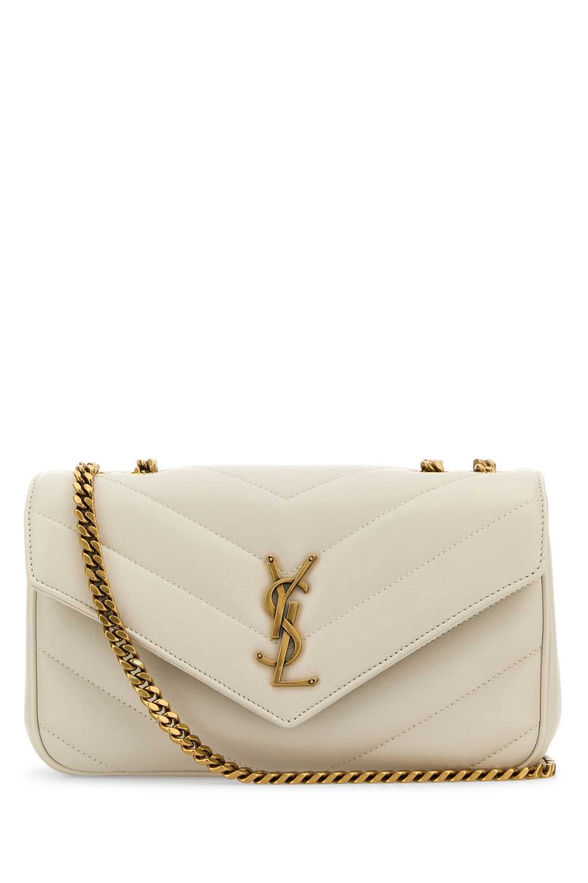 Saint Laurent Loulou Shoulder Bag — Beige
