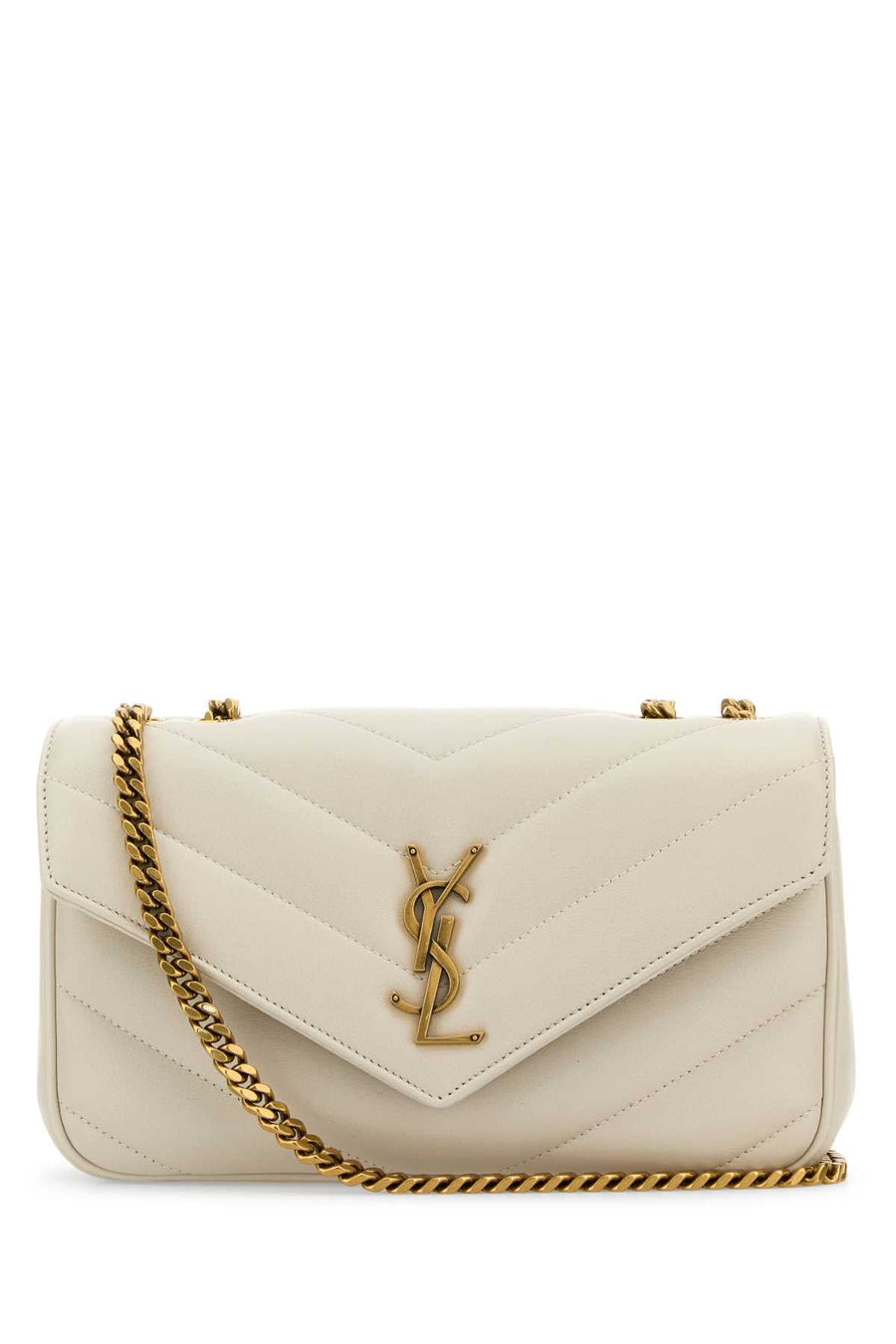 Saint Laurent Loulou Shoulder Bag — Beige