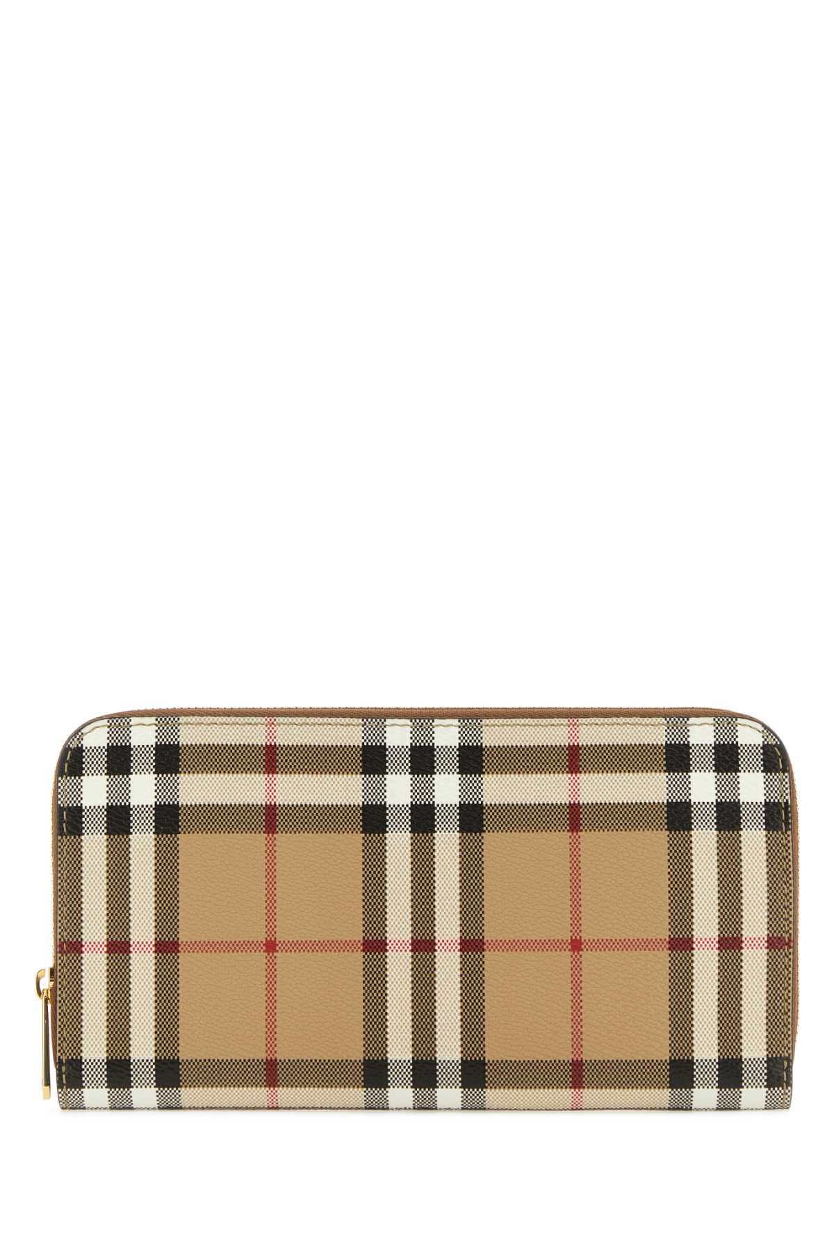 Burberry Plaid Canvas Wallet — Beige