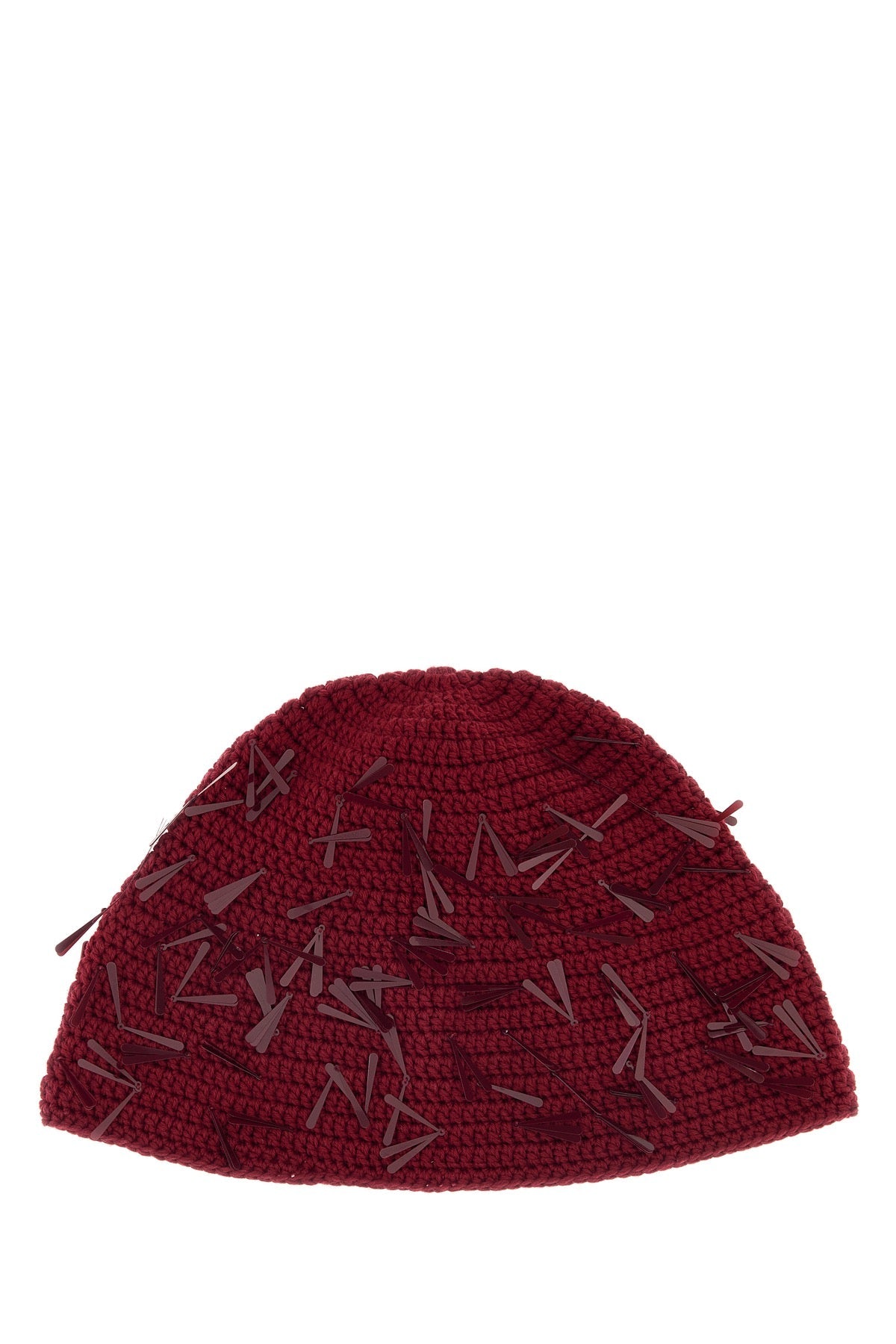 Alanui Sunset Beanie — Red Exterior: Polyvinyle Cotton Beanies