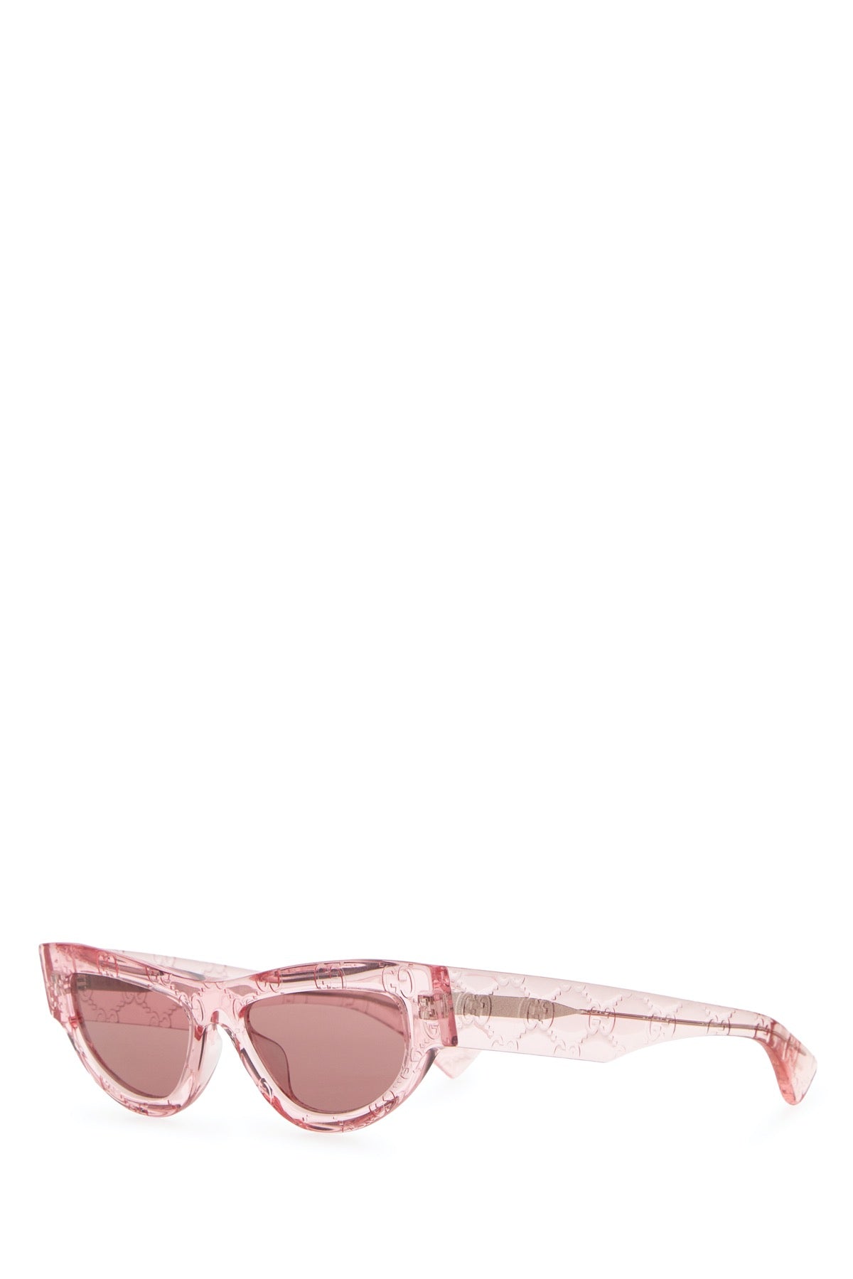 Gucci Eyewear Pink Crackle Acetate Sunglasses —