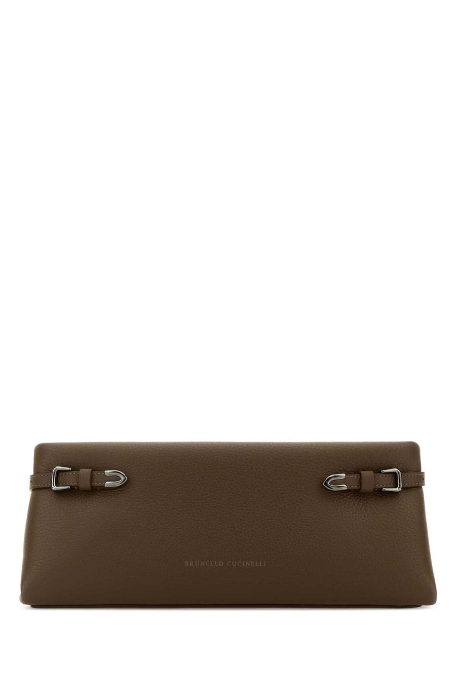 Brunello Cucinelli Scottish Red Deer Leather Clutch — Brown