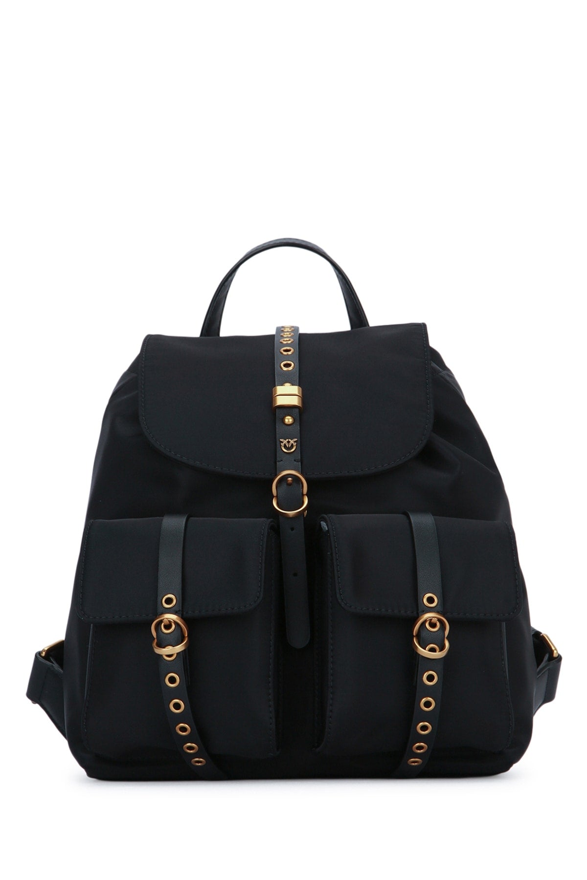 Pinko Classic Backpack — Black Nylon And Pu