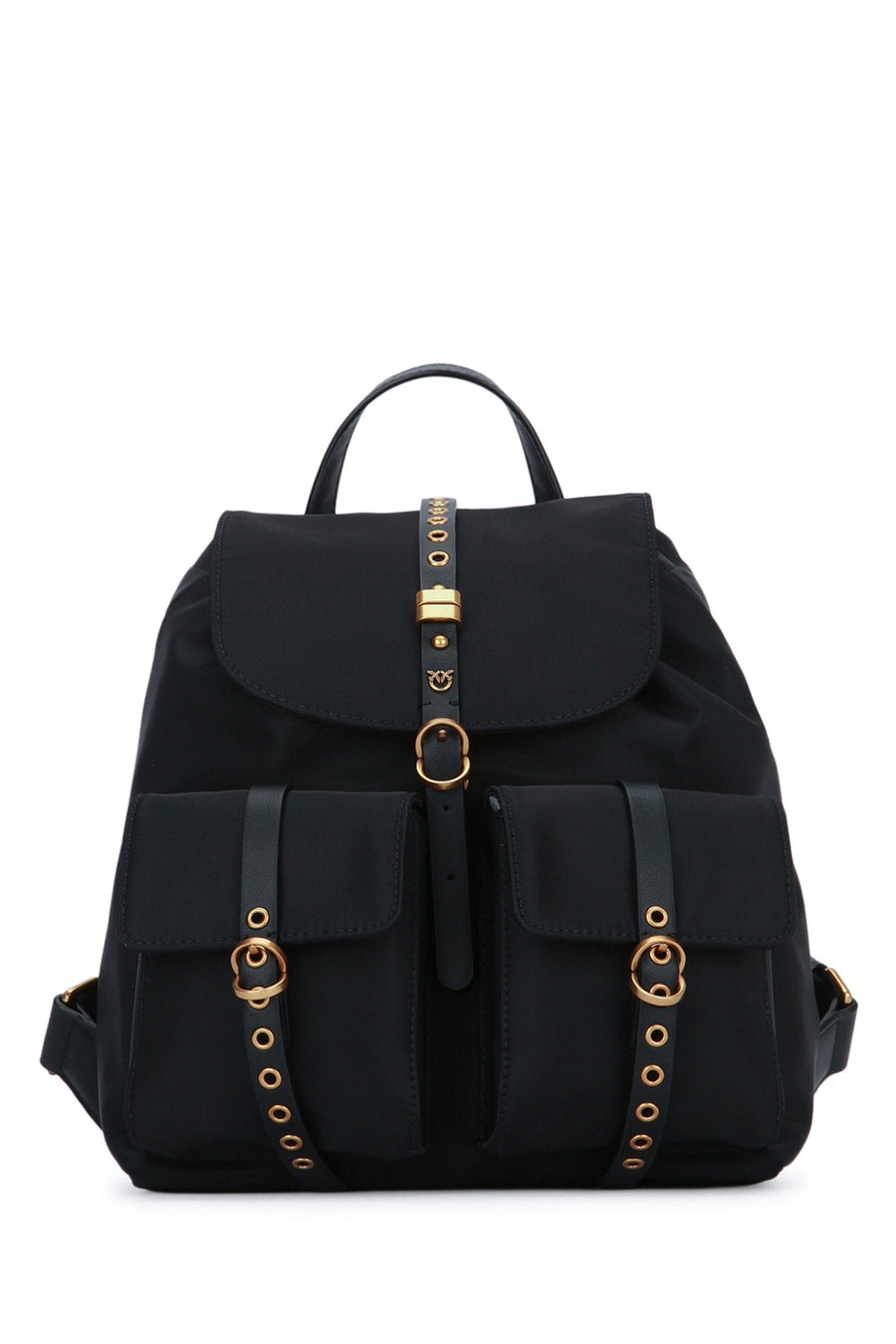 Pinko Classic Backpack — Black Nylon And Pu