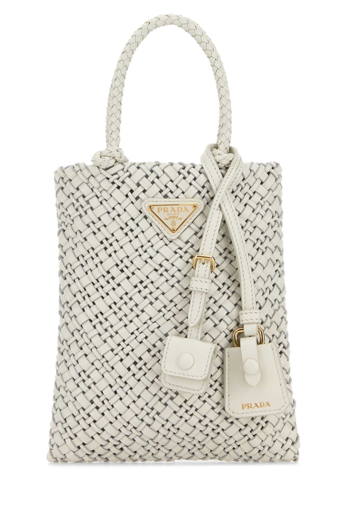 Prada Mano Tote Bag — White Calfleather