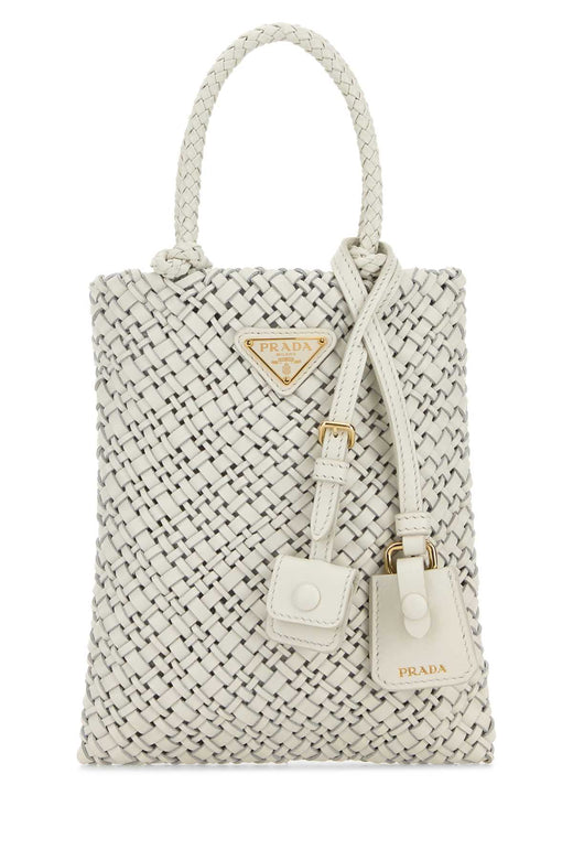 Prada Mano Tote Bag — White Calfleather