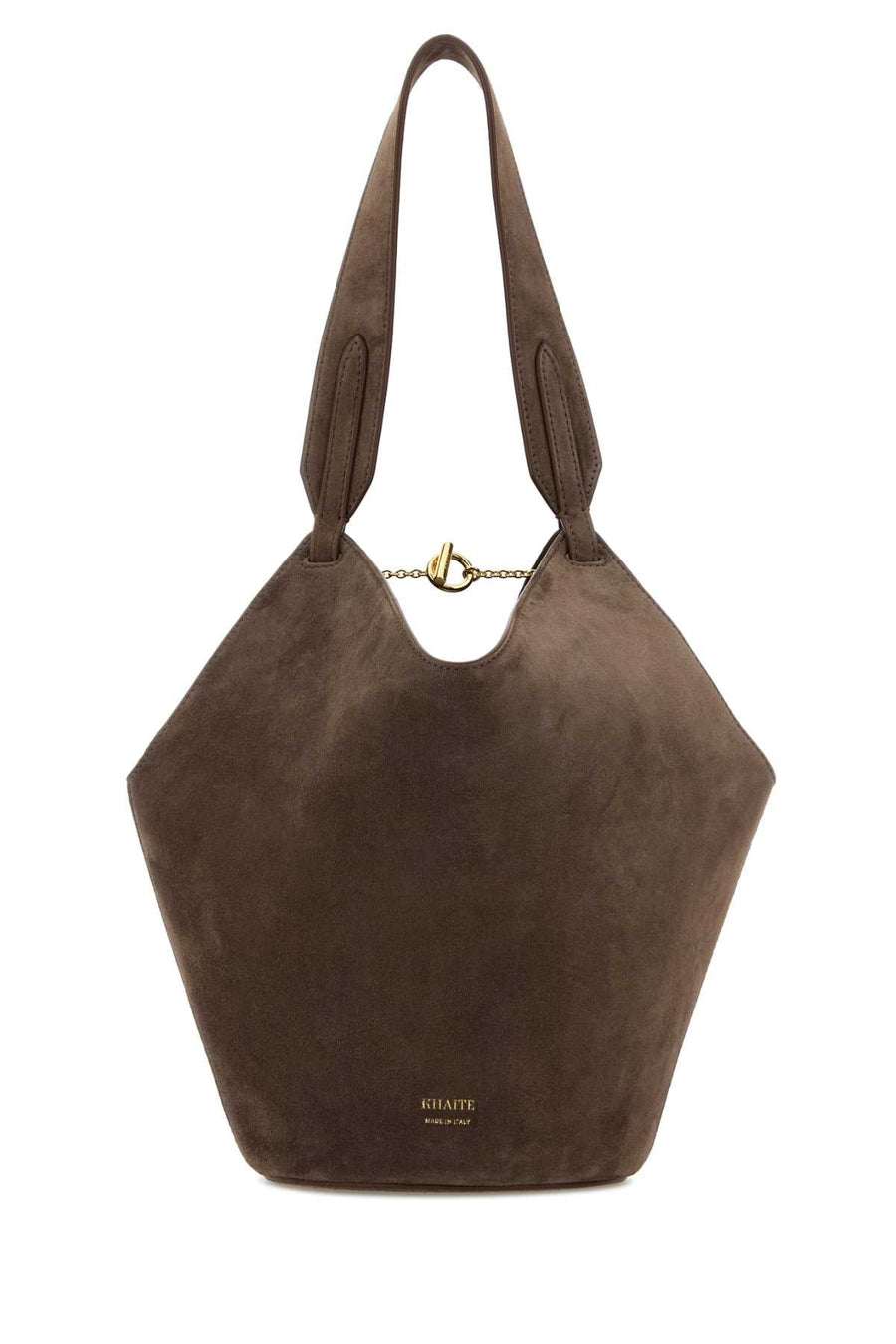 Khaite Lotus Shoulder Bag — Brown Baby Calfskin