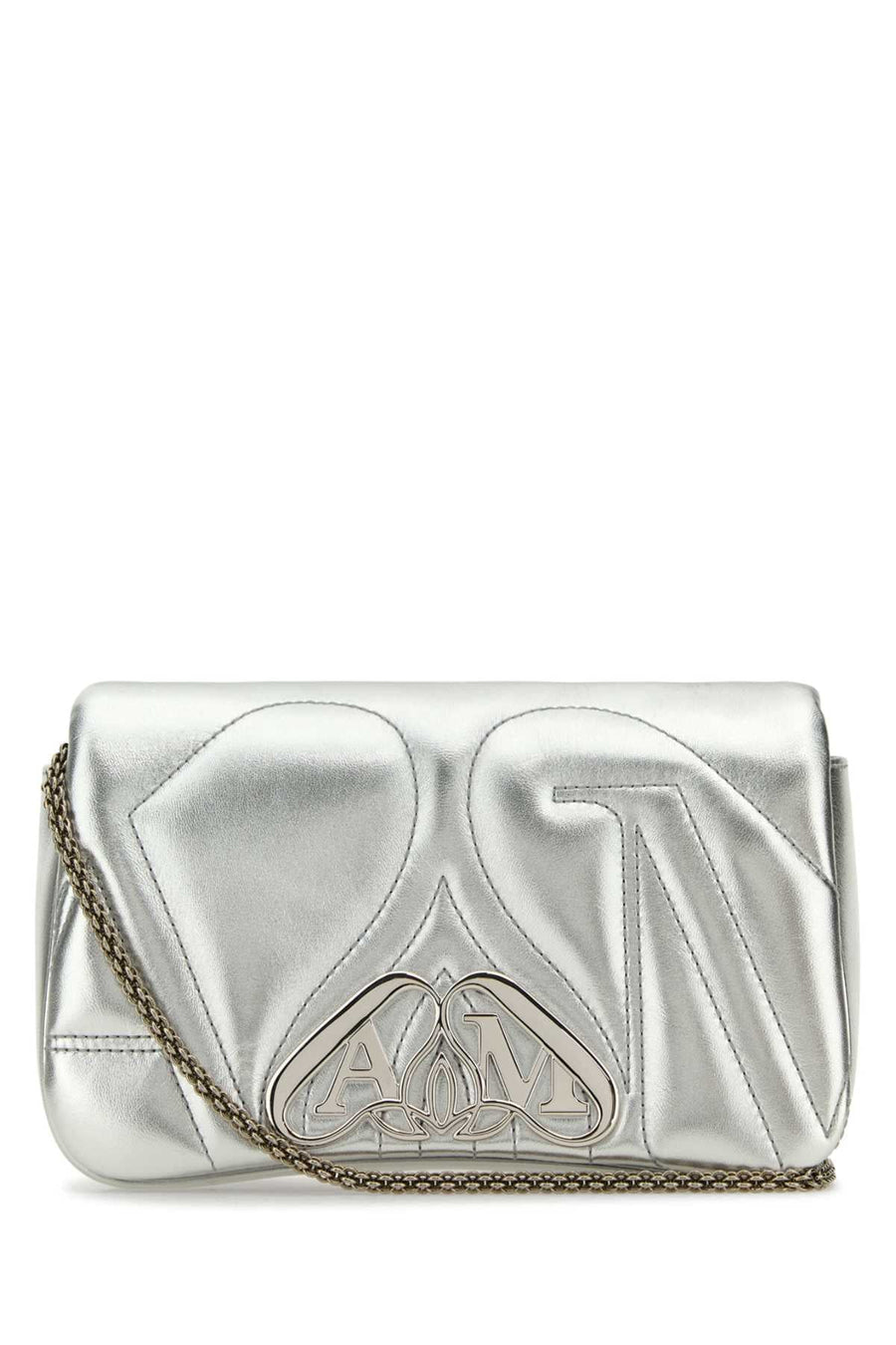 Alexander Mcqueen Seal Clutch — Silver