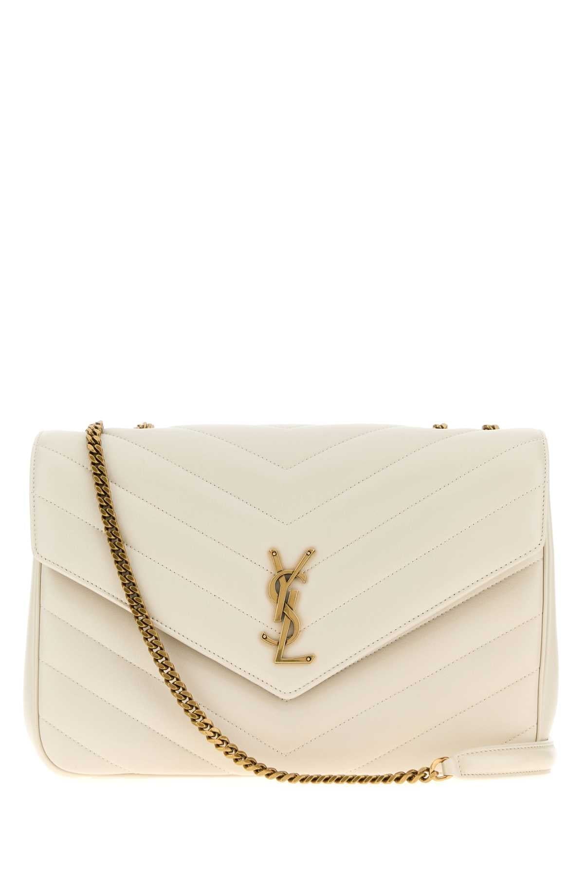 Saint Laurent Loulou Shoulder Bag — Beige