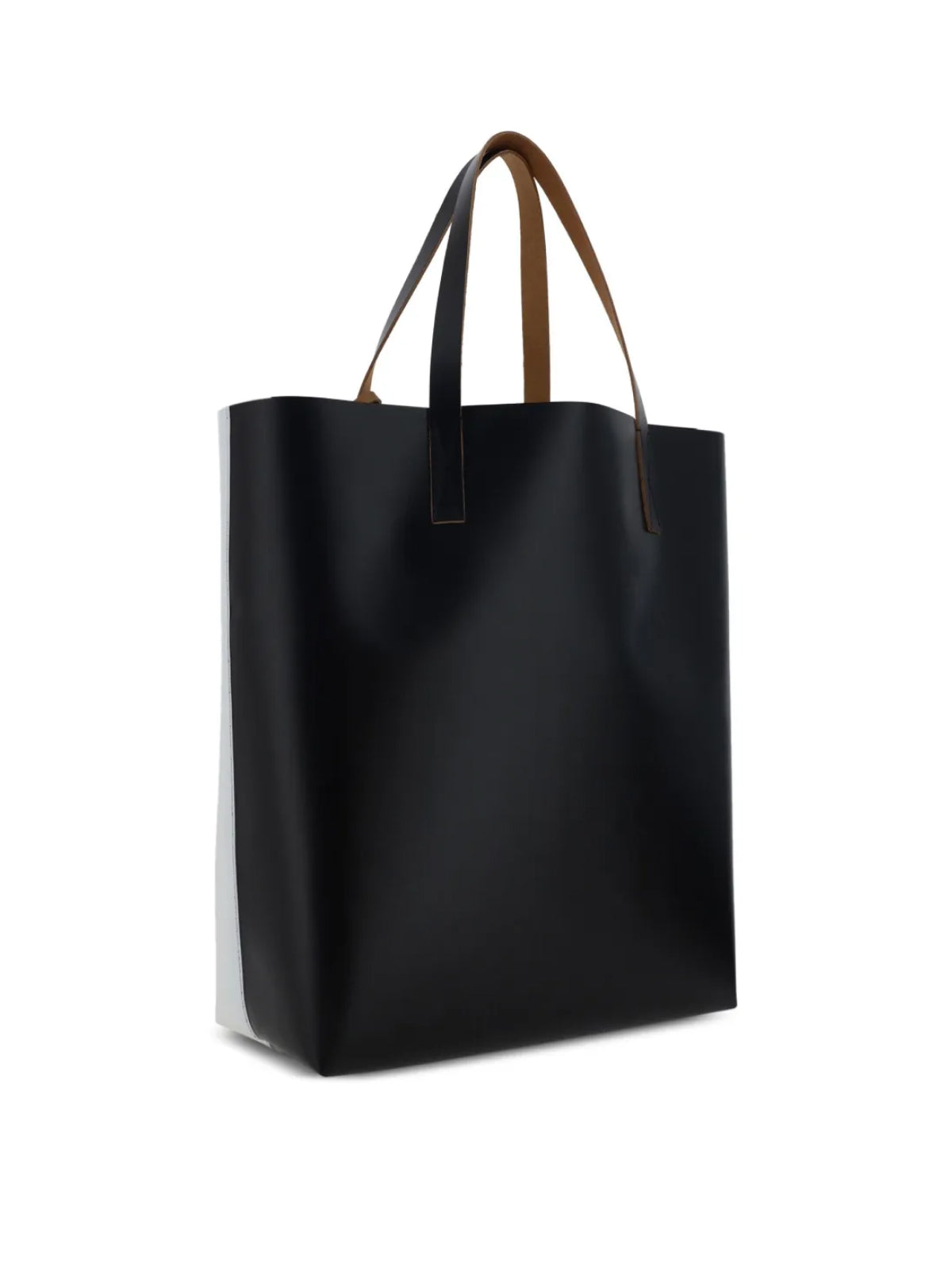 Marni Two-Tone Polyurethane Tote Bag — Black